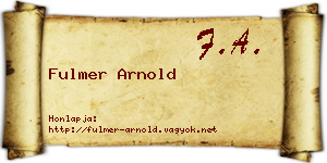 Fulmer Arnold névjegykártya